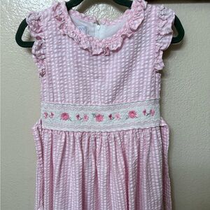 Iris & Ivy pink and white checkered girly spring Easter dress.